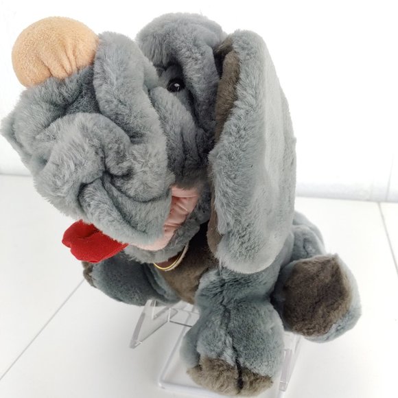 Vintage Ganz Bros Gray Wrinkles Plush 12" Stuffed Animal 1985 Puppy Dog - Picture 3 of 11